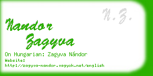 nandor zagyva business card