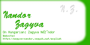 nandor zagyva business card